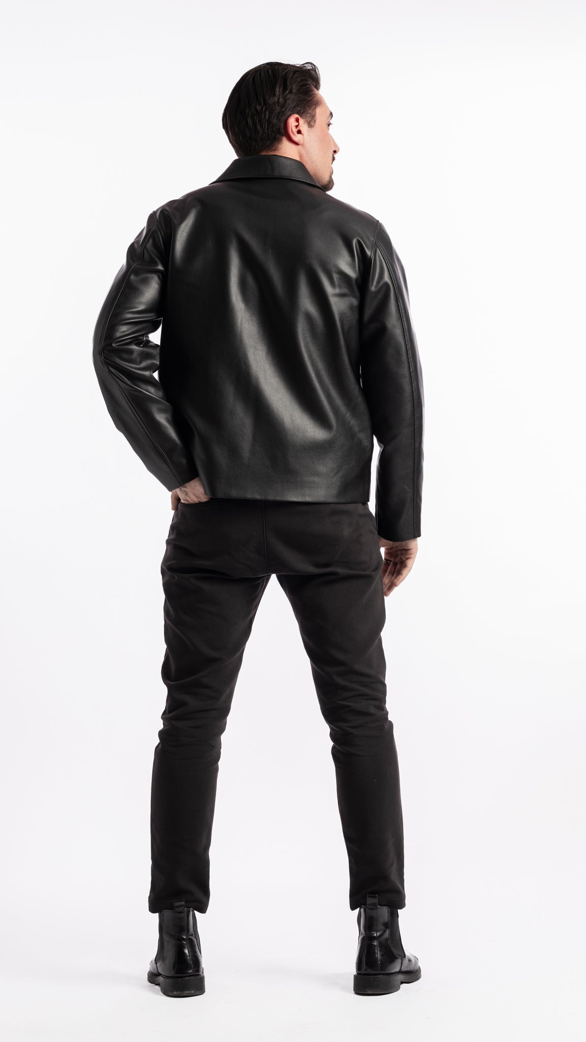 VESTE EN SIMILI CUIR UNIK PARIS AVEC CURSEUR ZIP EN ARGENT