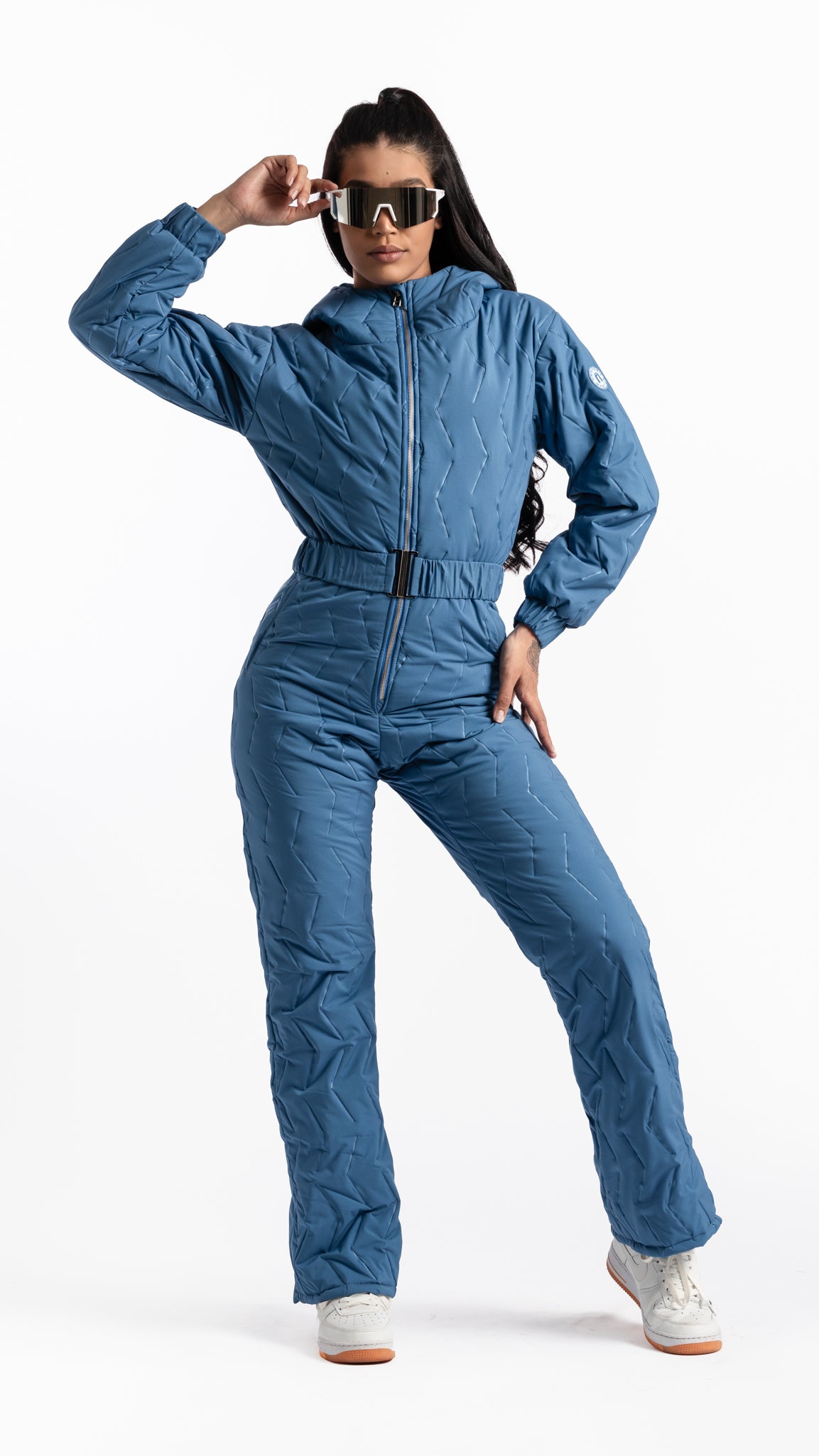 Combinaison imperméable et coupe-vent bleu à capuche pour ski Unik Paris