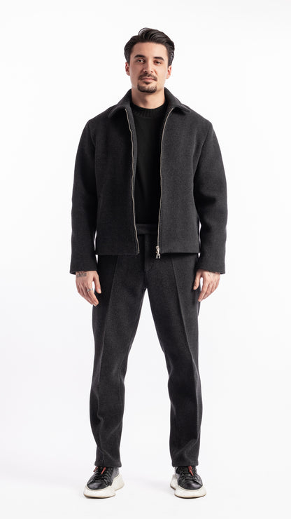 VESTE EN LAINE UNIK PARIS AVEC CURSEUR ZIP EN ARGENT