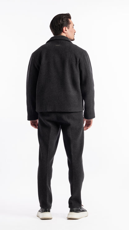VESTE EN LAINE UNIK PARIS AVEC CURSEUR ZIP EN ARGENT