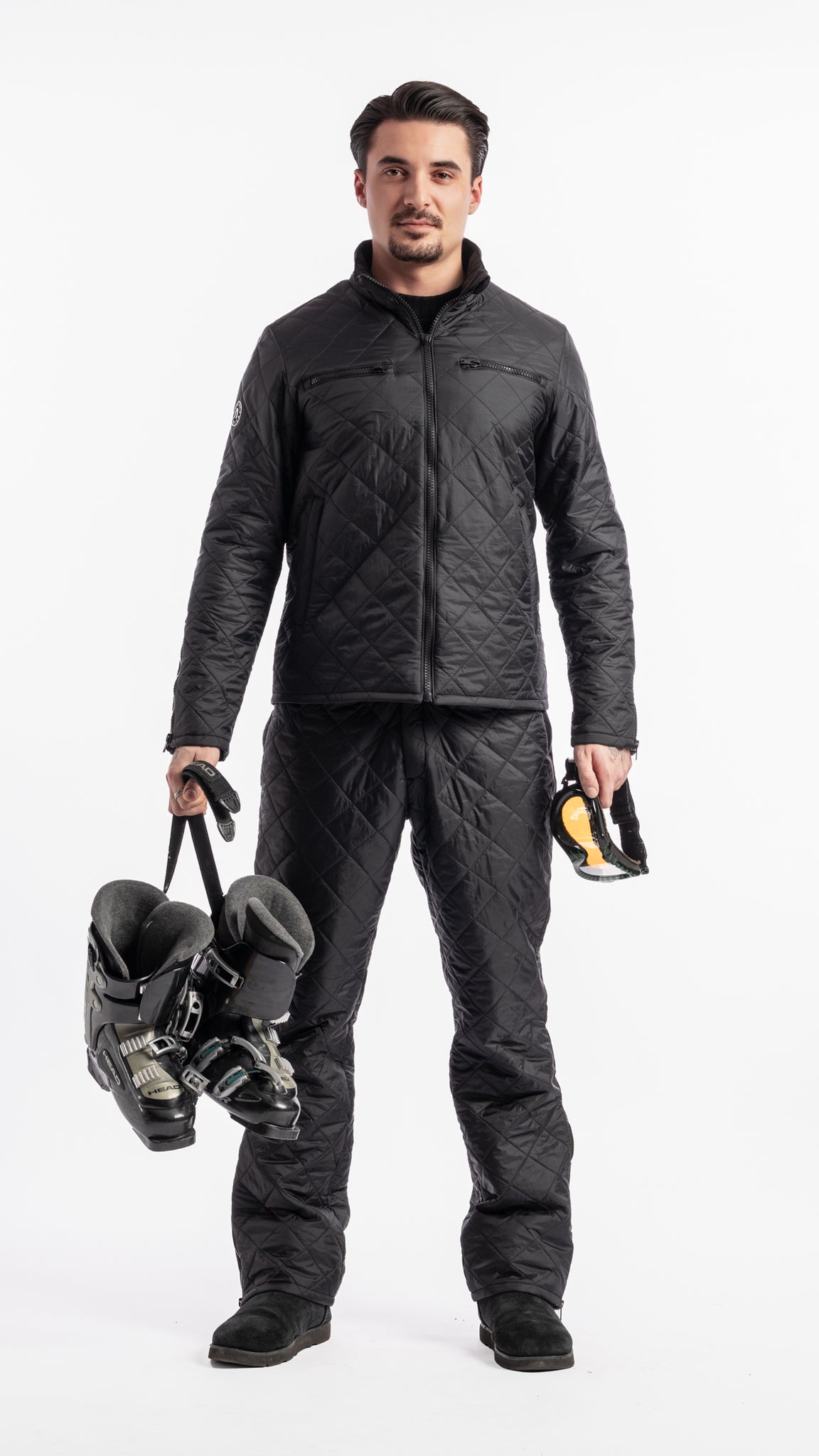 Doudoune noire coupe-vent Unik Paris pour ski