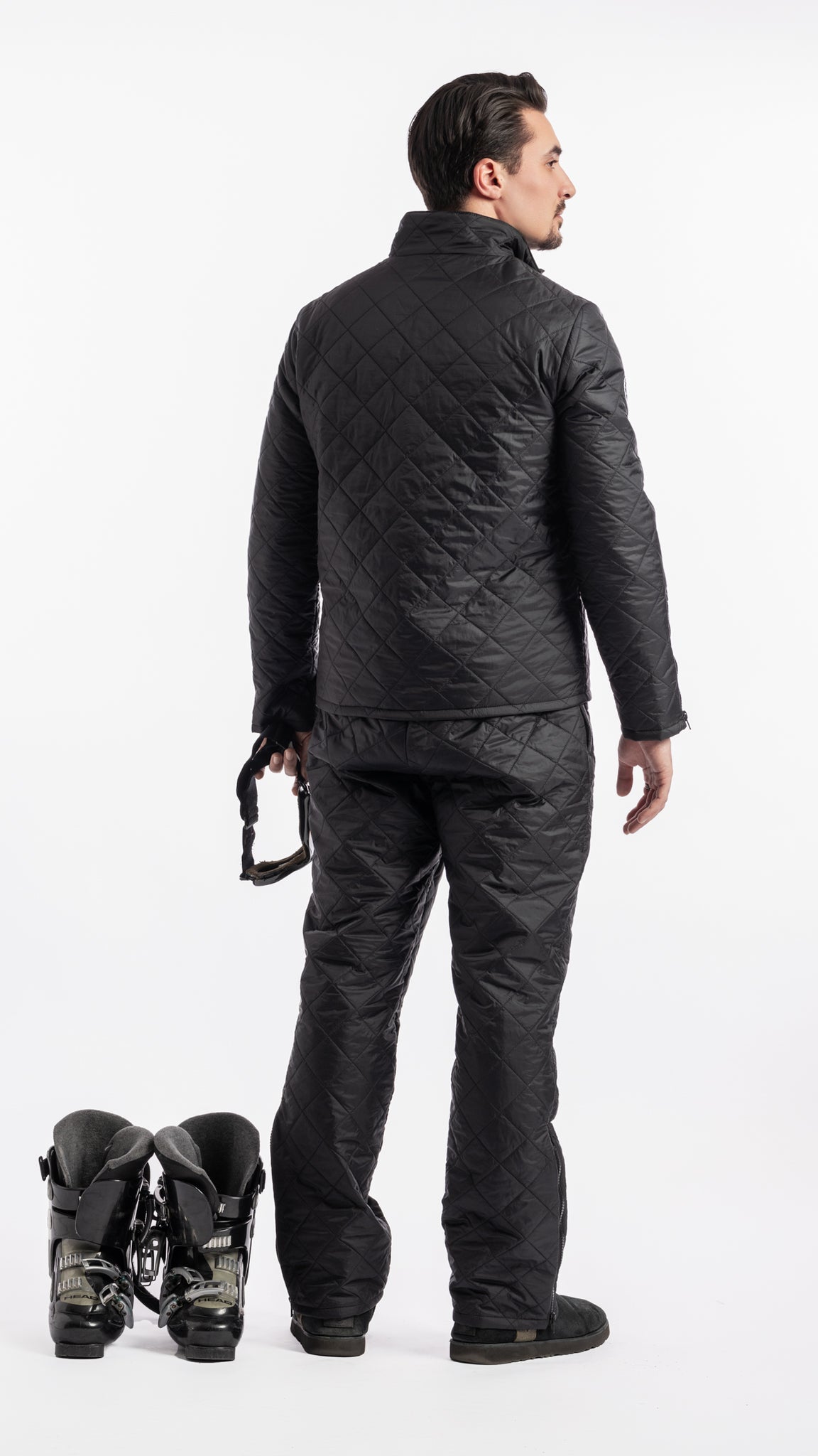 Pantalon noir coupe-vent pour ski Unik Paris avec zip