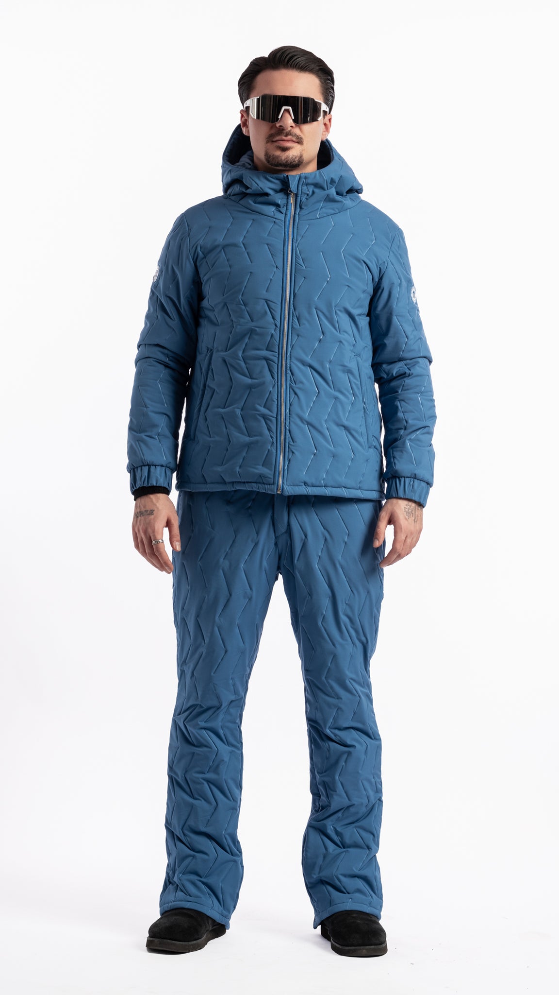 Doudoune bleu imperméable et coupe-vent pour ski Unik Paris