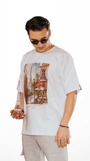 OVERSIZED WHITE TSHIRT WITH PRINT